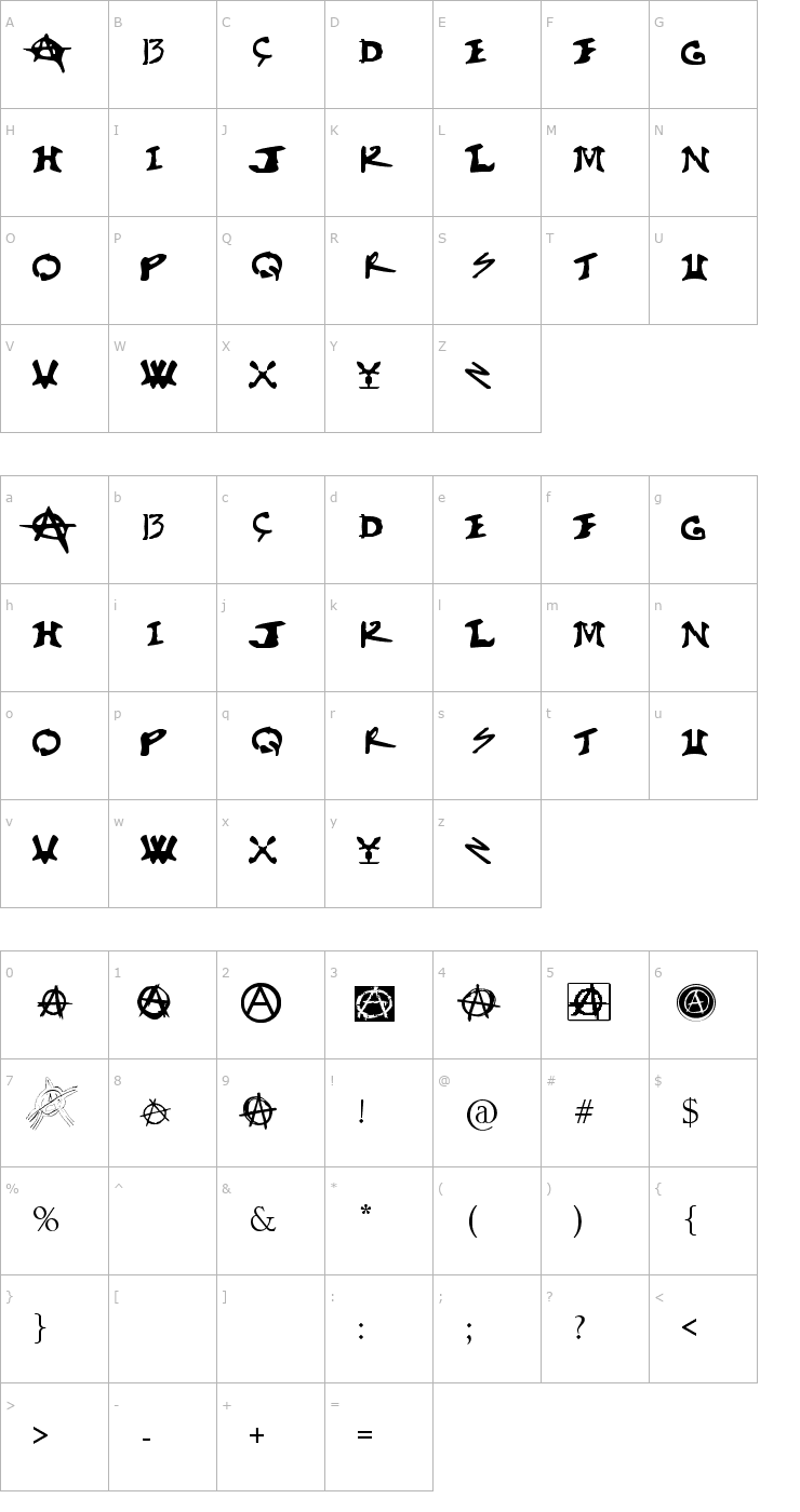 Character Map Çarsi Font