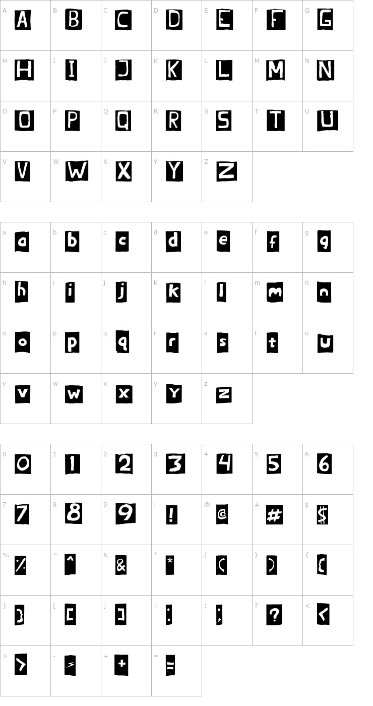 Character Map -BRANDON- Font