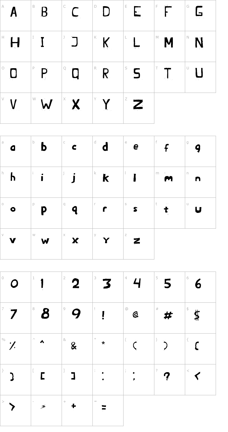 Character Map -BRANDON-02 Font