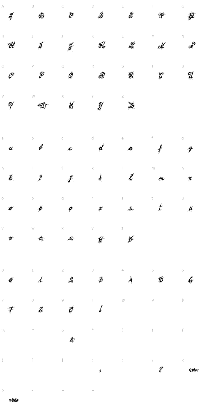 Character Map <El&Font! Brush> Font