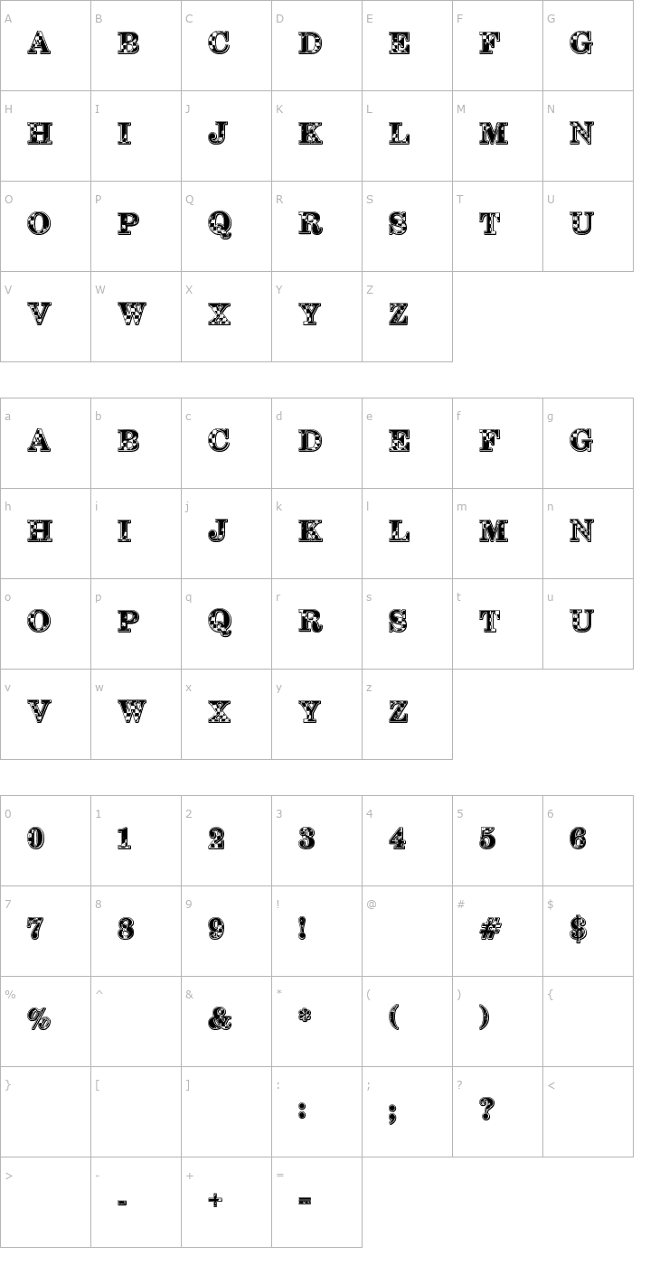 Character Map 1-2-3 GO! Font
