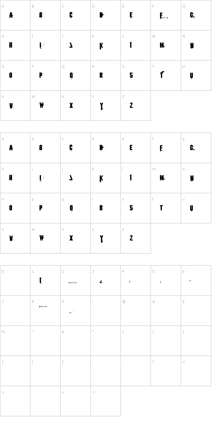Character Map 1 Font