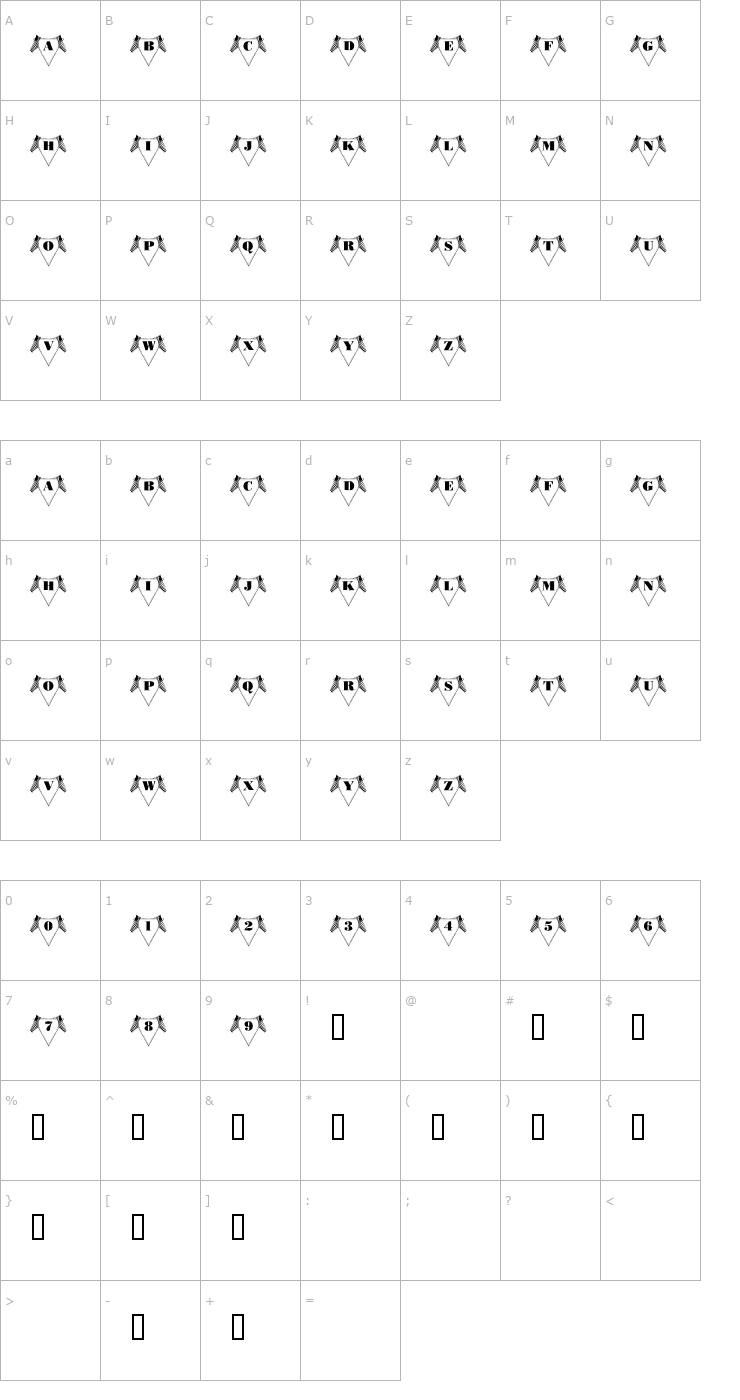 Character Map 101! All American Font