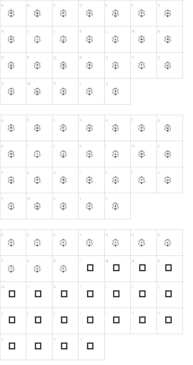 Character Map 101! Badges Font