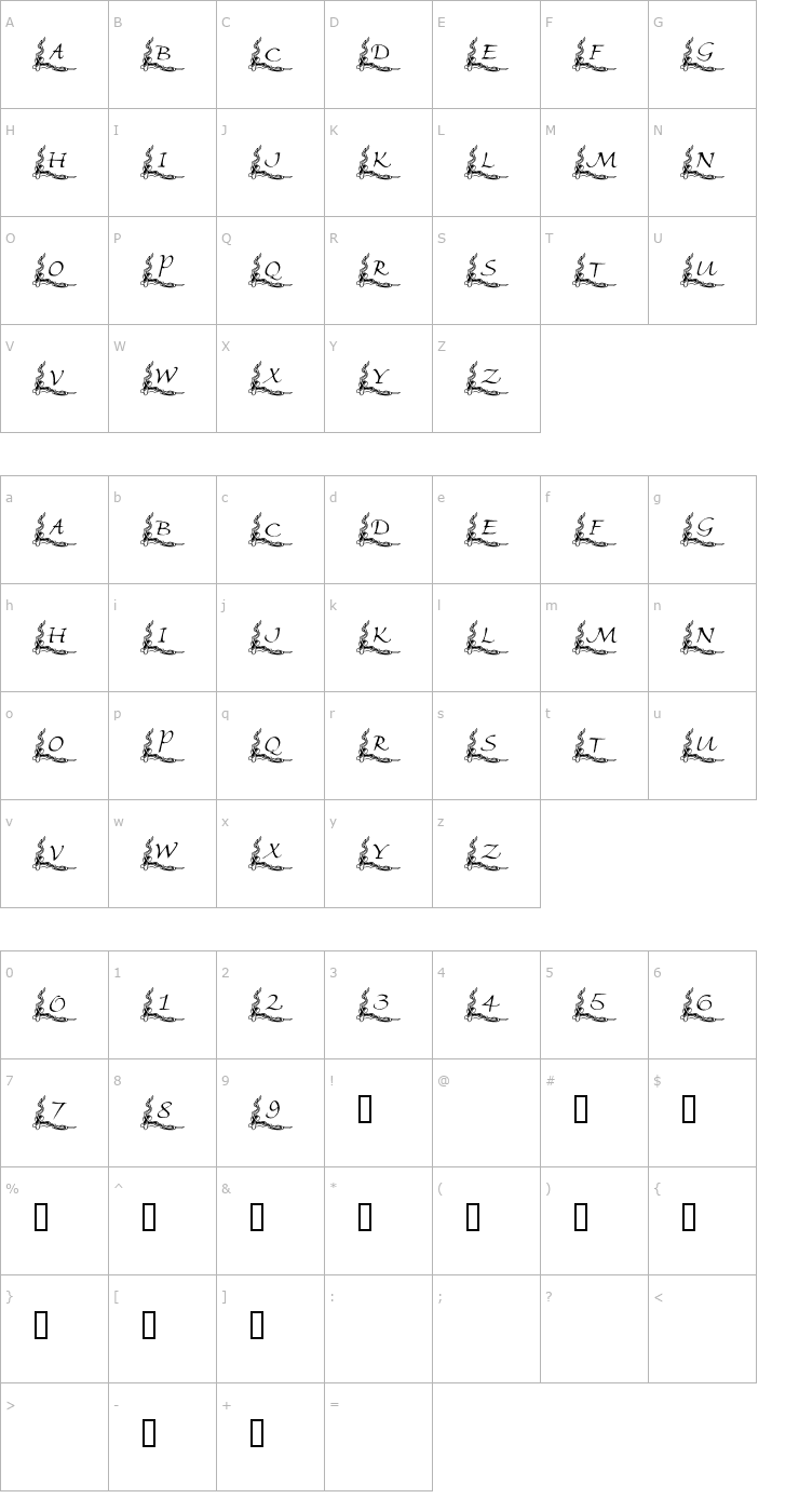 Character Map 101! Ballet BorderZ Font