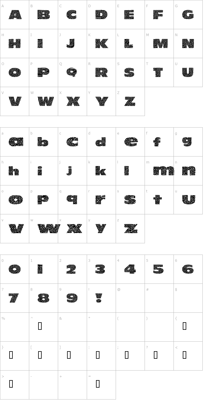 Character Map 101! Circuit Board Font