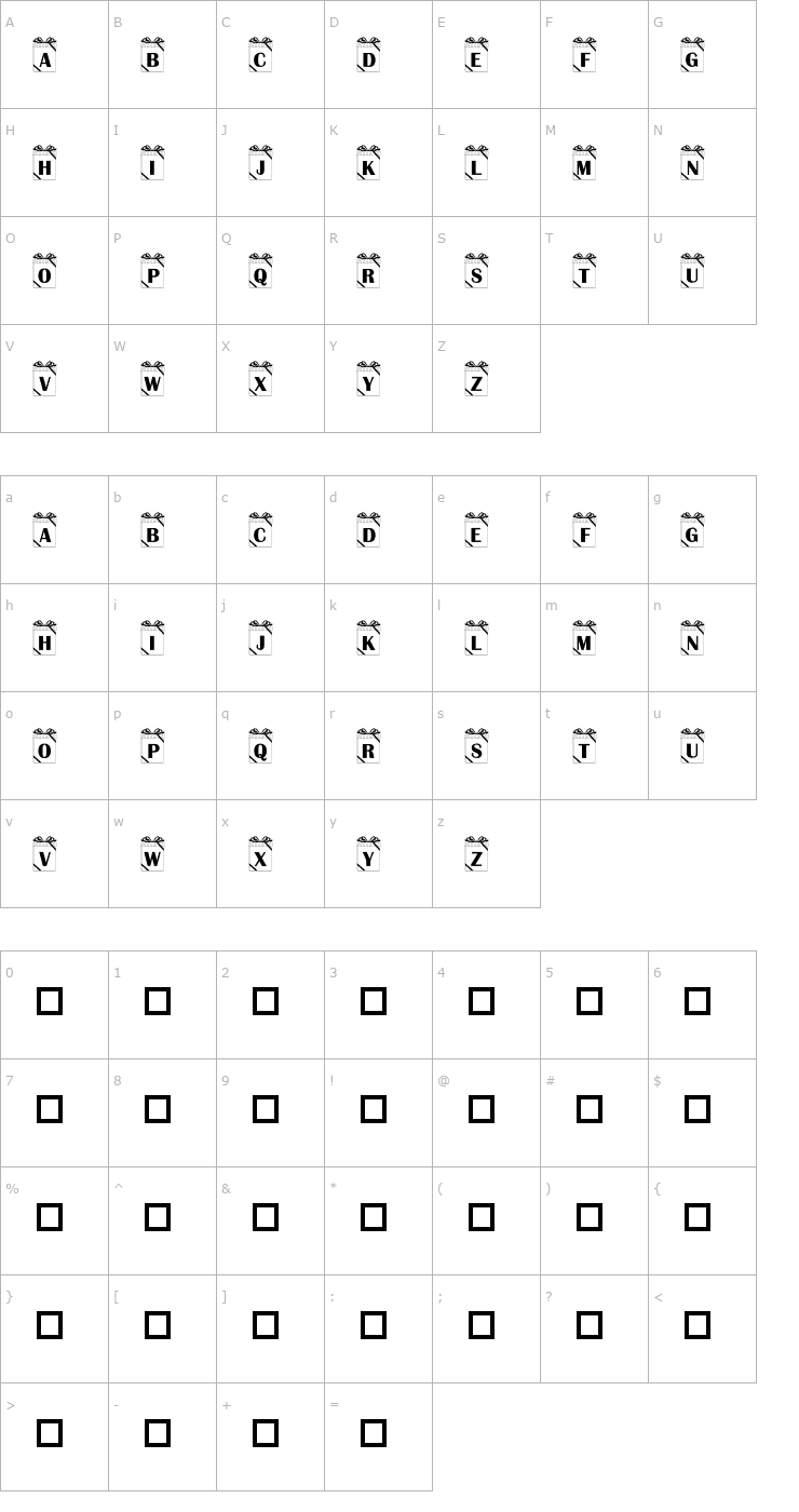 Character Map 101! Gift Font