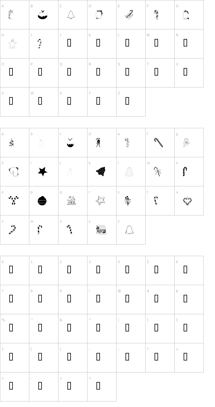 Character Map 101! HollYDaY TreatZ Font