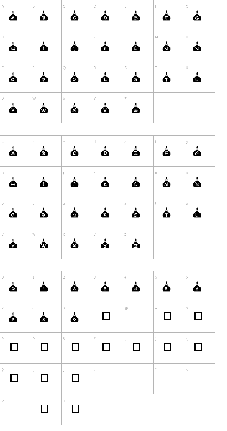 Character Map 101! Ink Bottles Font