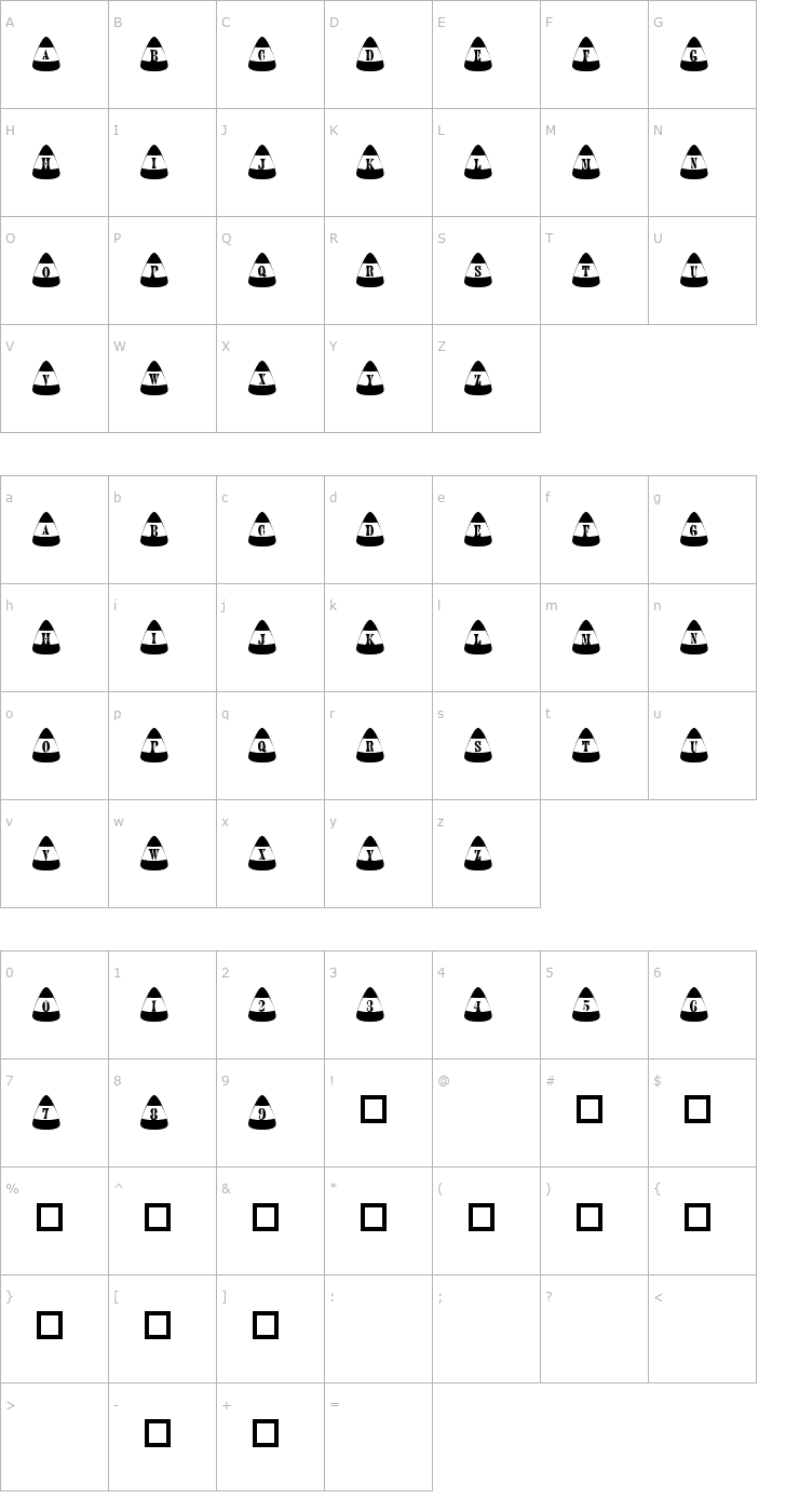 Character Map 101! Kandy Korn Font