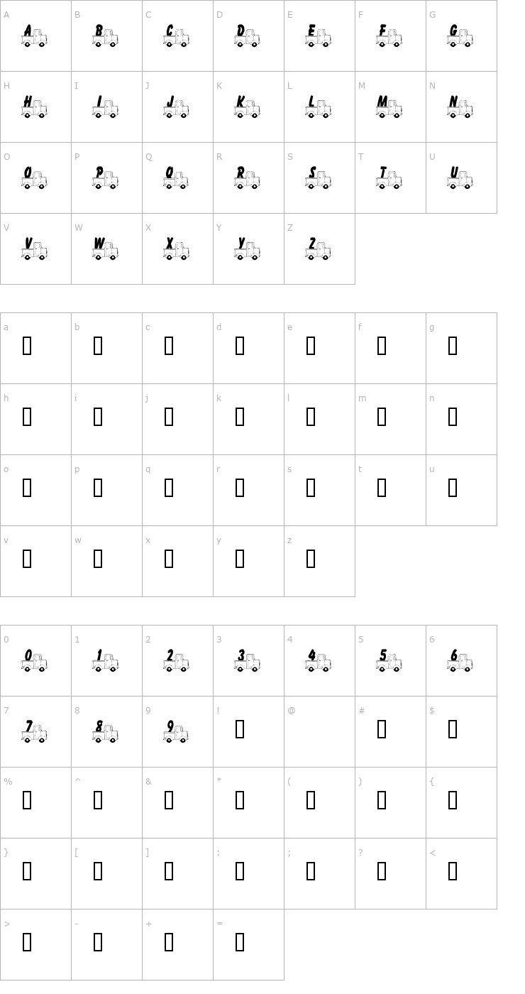 Character Map 101! Lil Mike's P'up Font