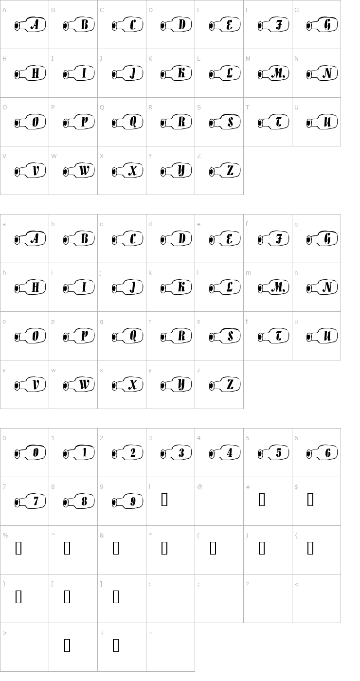 Character Map 101! Message in a Bottle Font