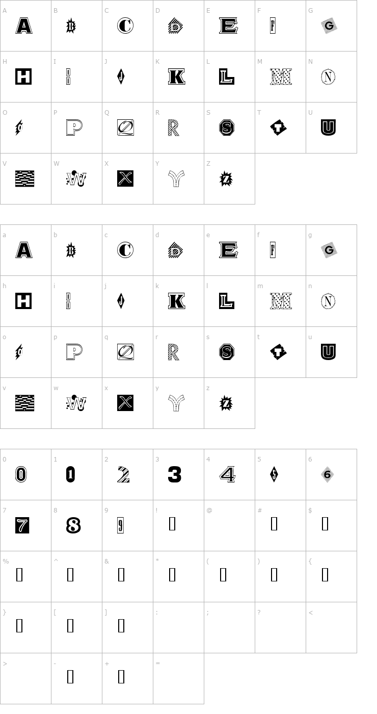 Character Map 101! Mix 'n Match Font