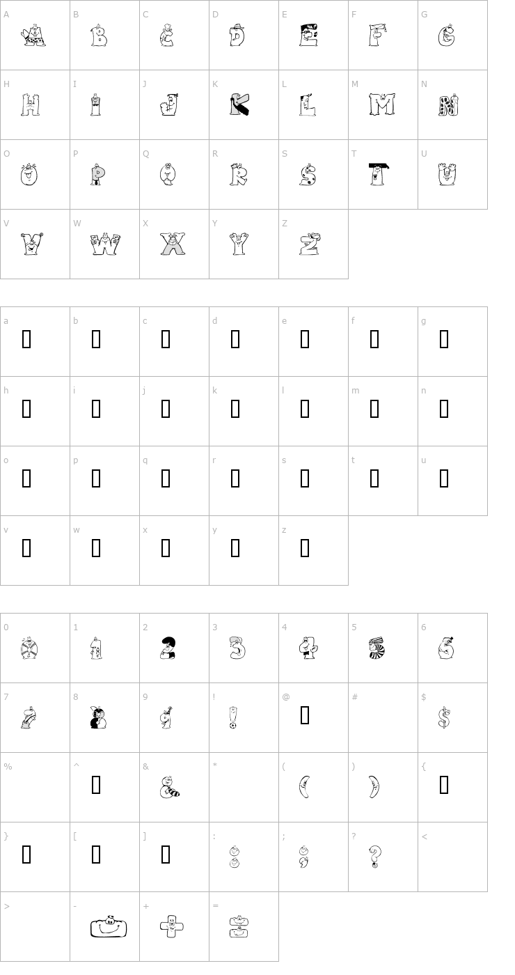 Character Map 101! PictoBet Font