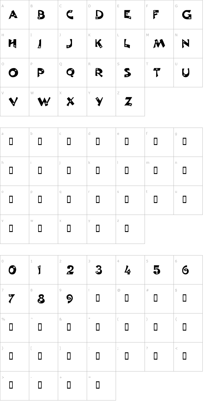 Character Map 101! PirateZ Decor Font