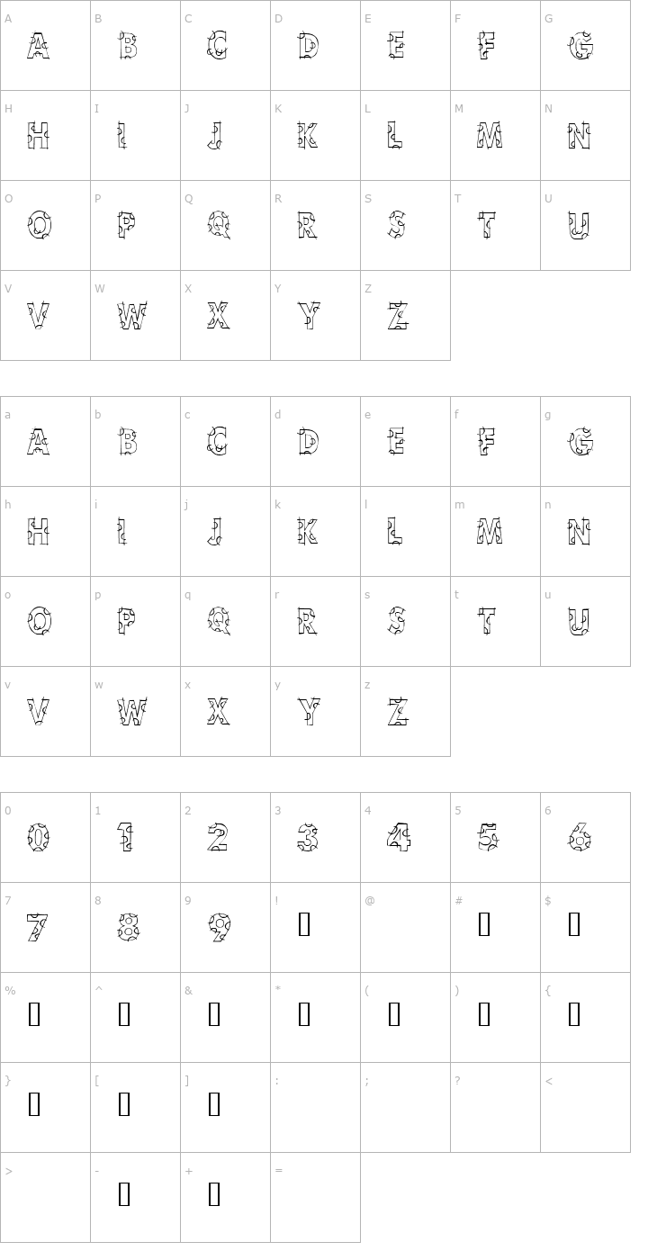 Character Map 101! Sketchy HorseShoeZ Font