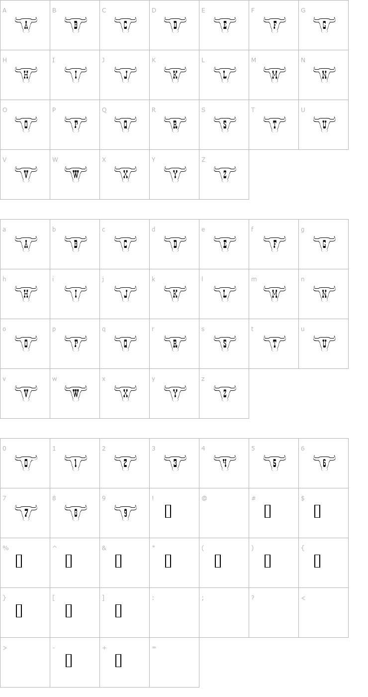 Character Map 101! Texan Style Font
