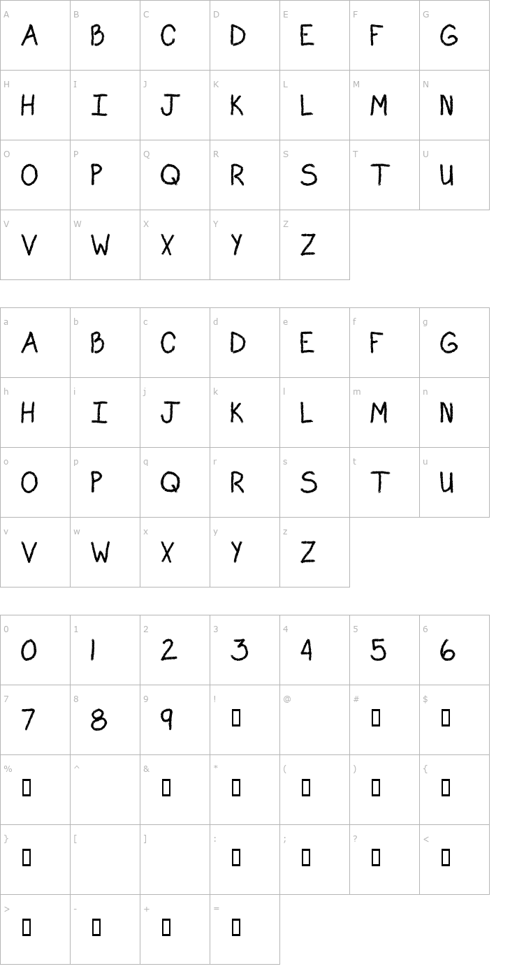 Character Map 101! Writing's on the Wall Font
