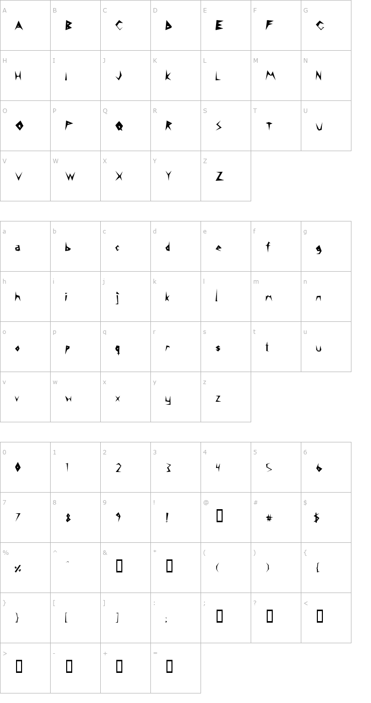 Character Map 14 minutes Font