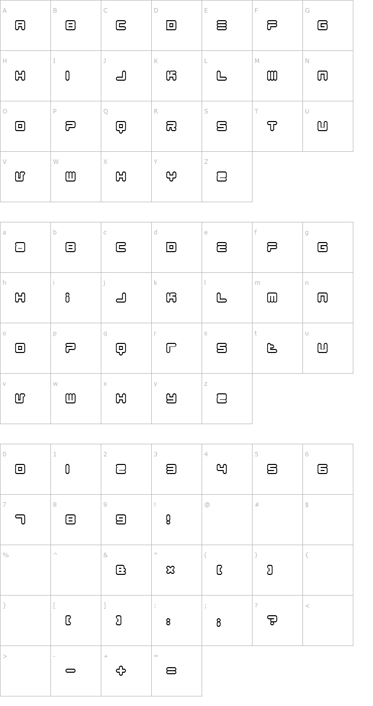 Character Map 1900.80.5 Font