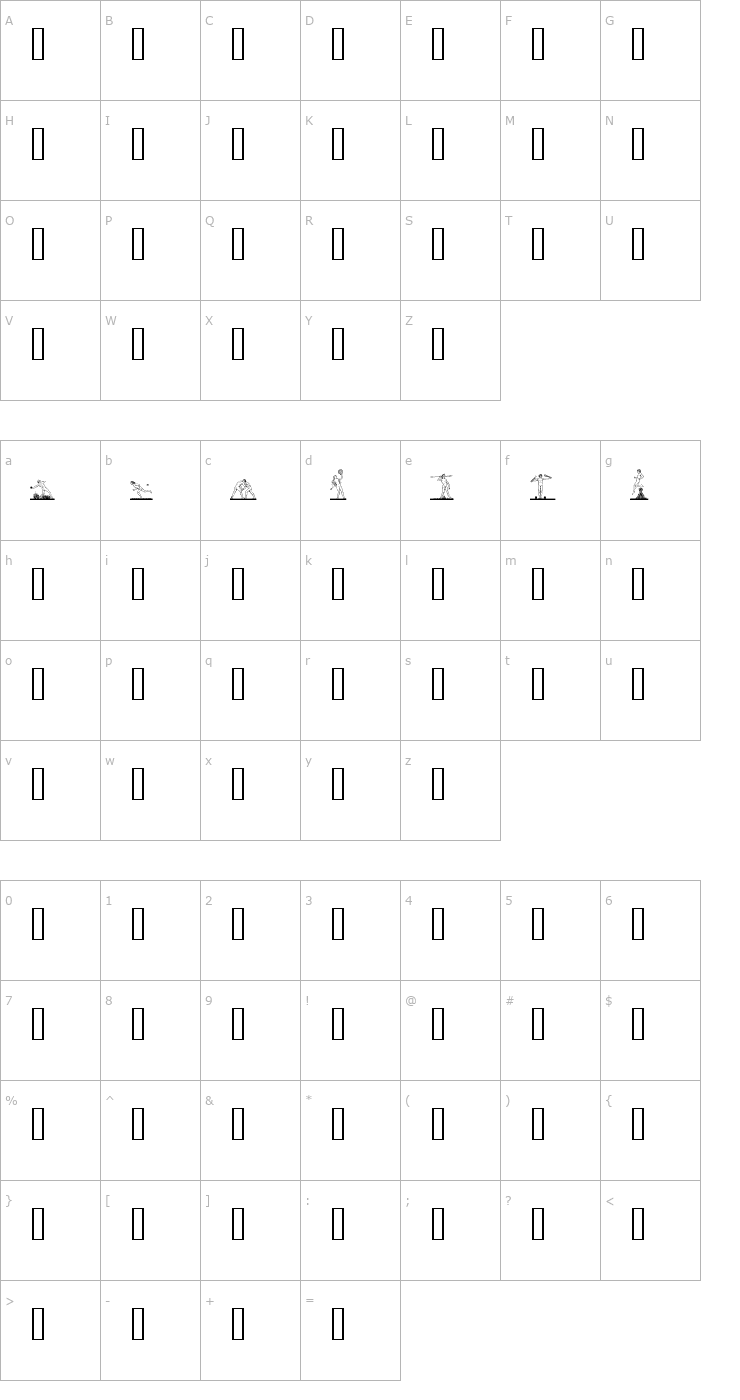 Character Map 1998A Font