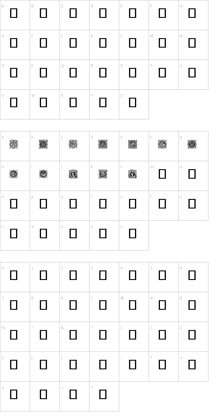 Character Map 1998B Font