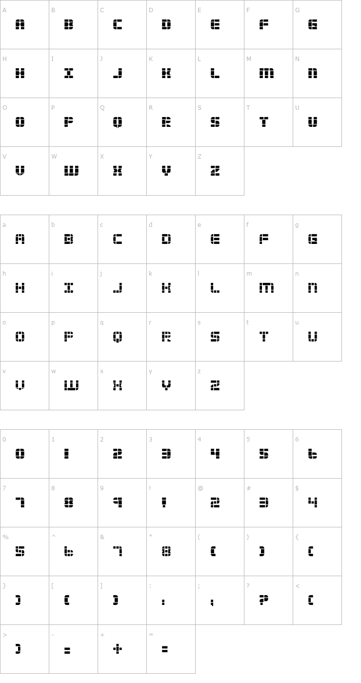 Character Map 2 Tech Font