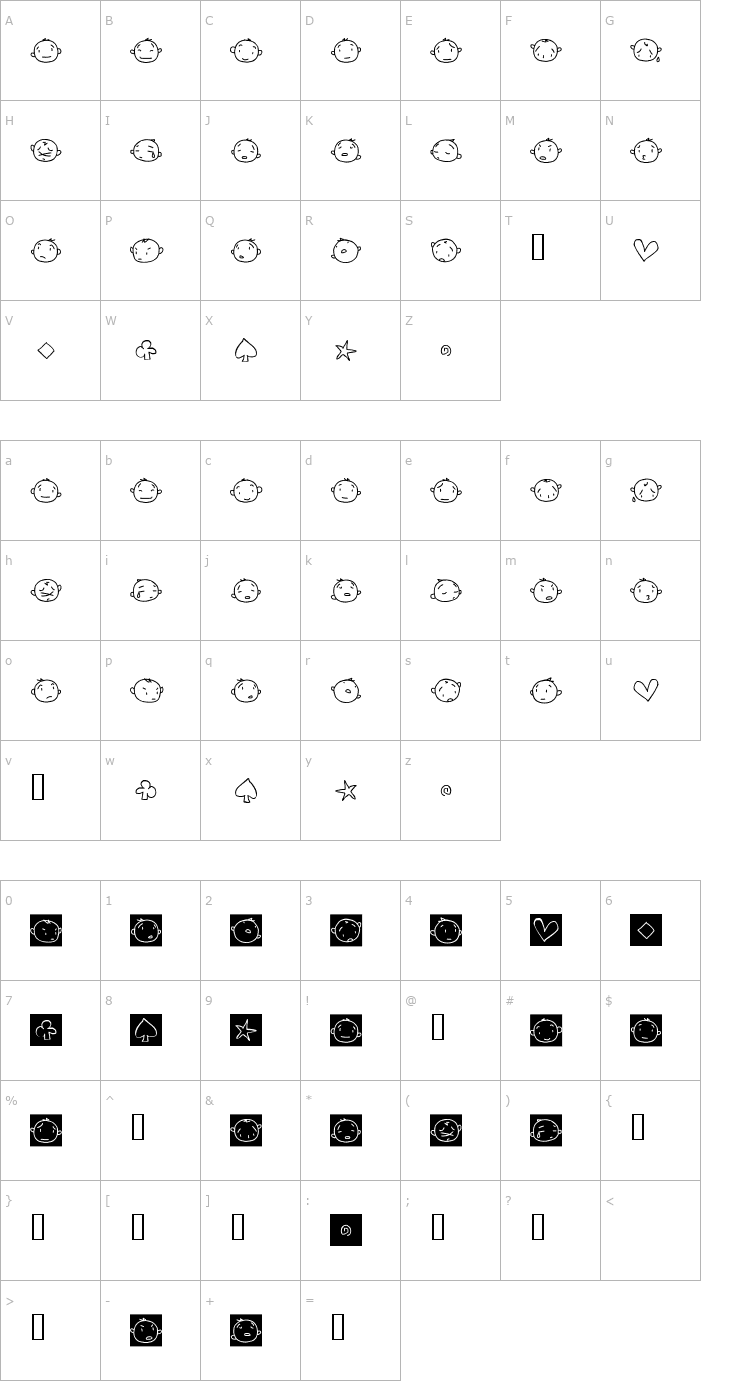 Character Map 20faces Font