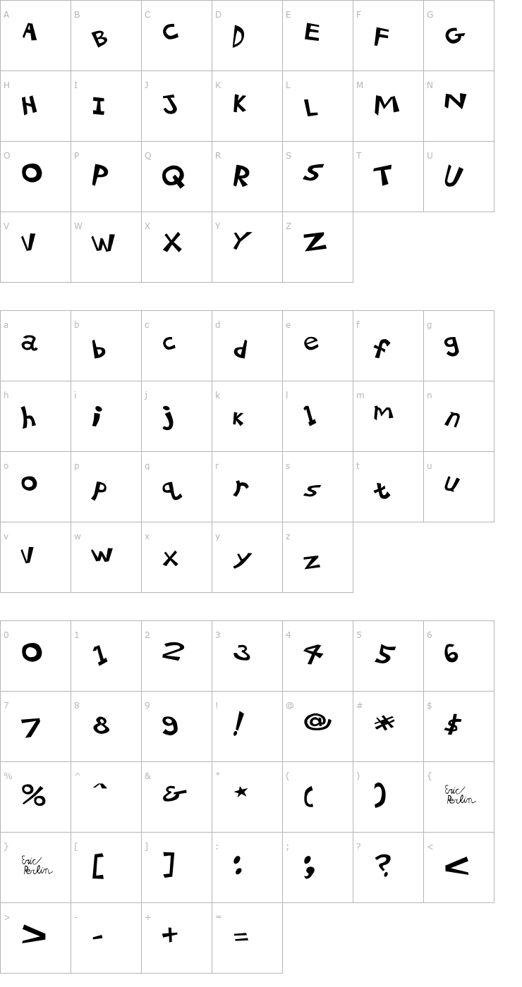 Character Map 21 Kilobyte Salute Font