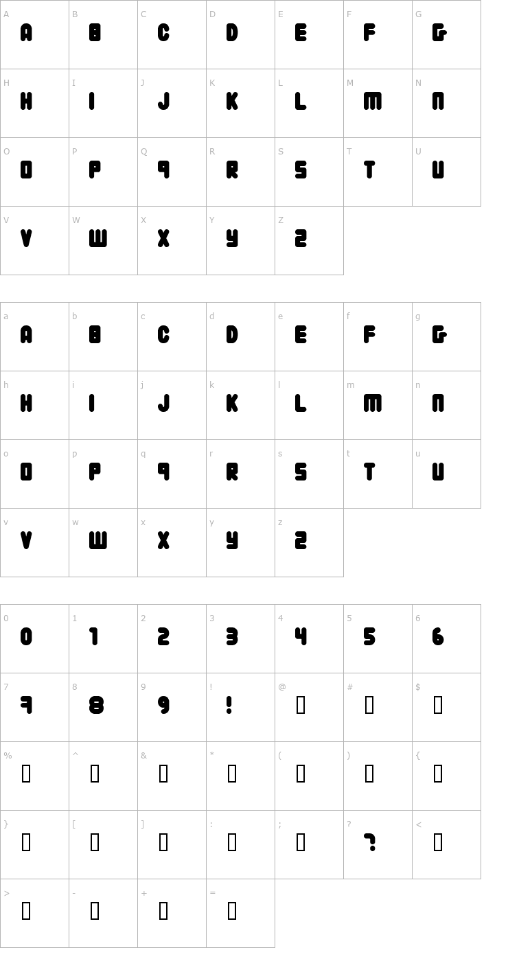 Character Map 222 03 Font