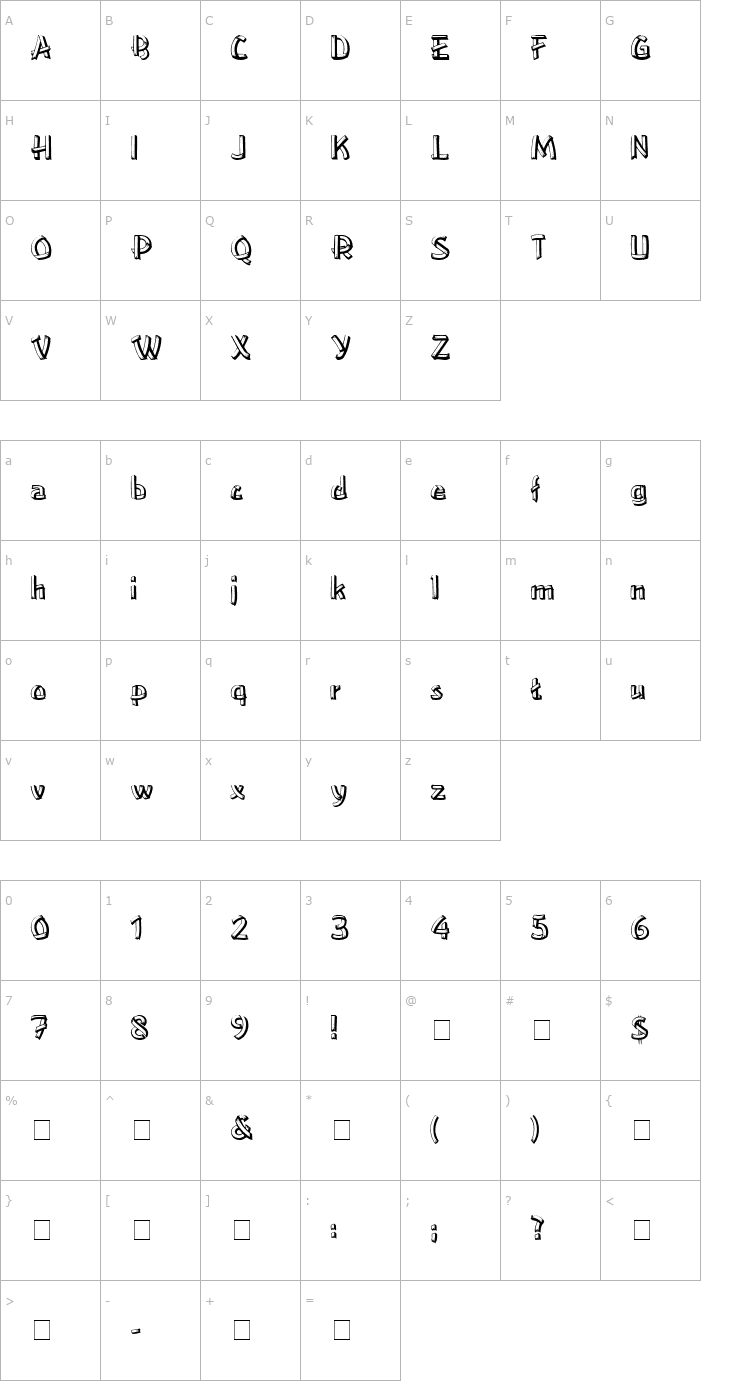 Character Map 23 Font