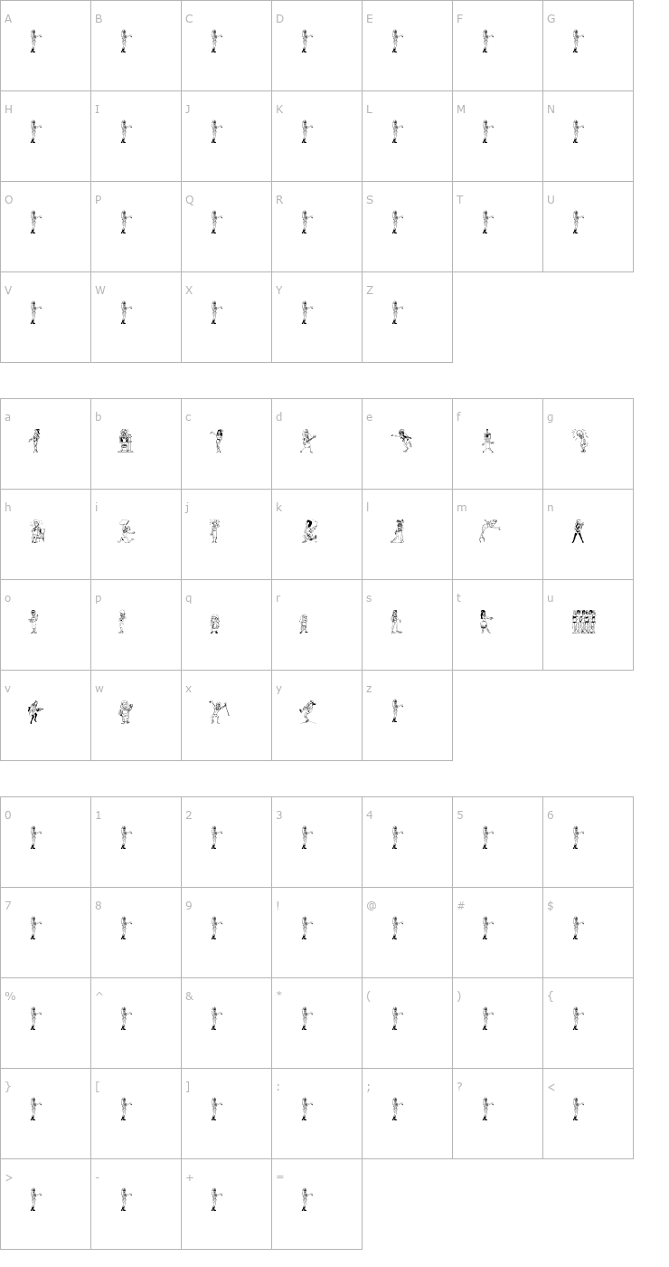 Character Map 26WOMAN Font