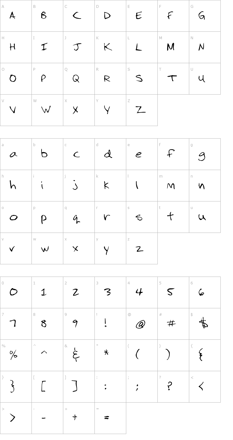 Character Map 2Dumb Font