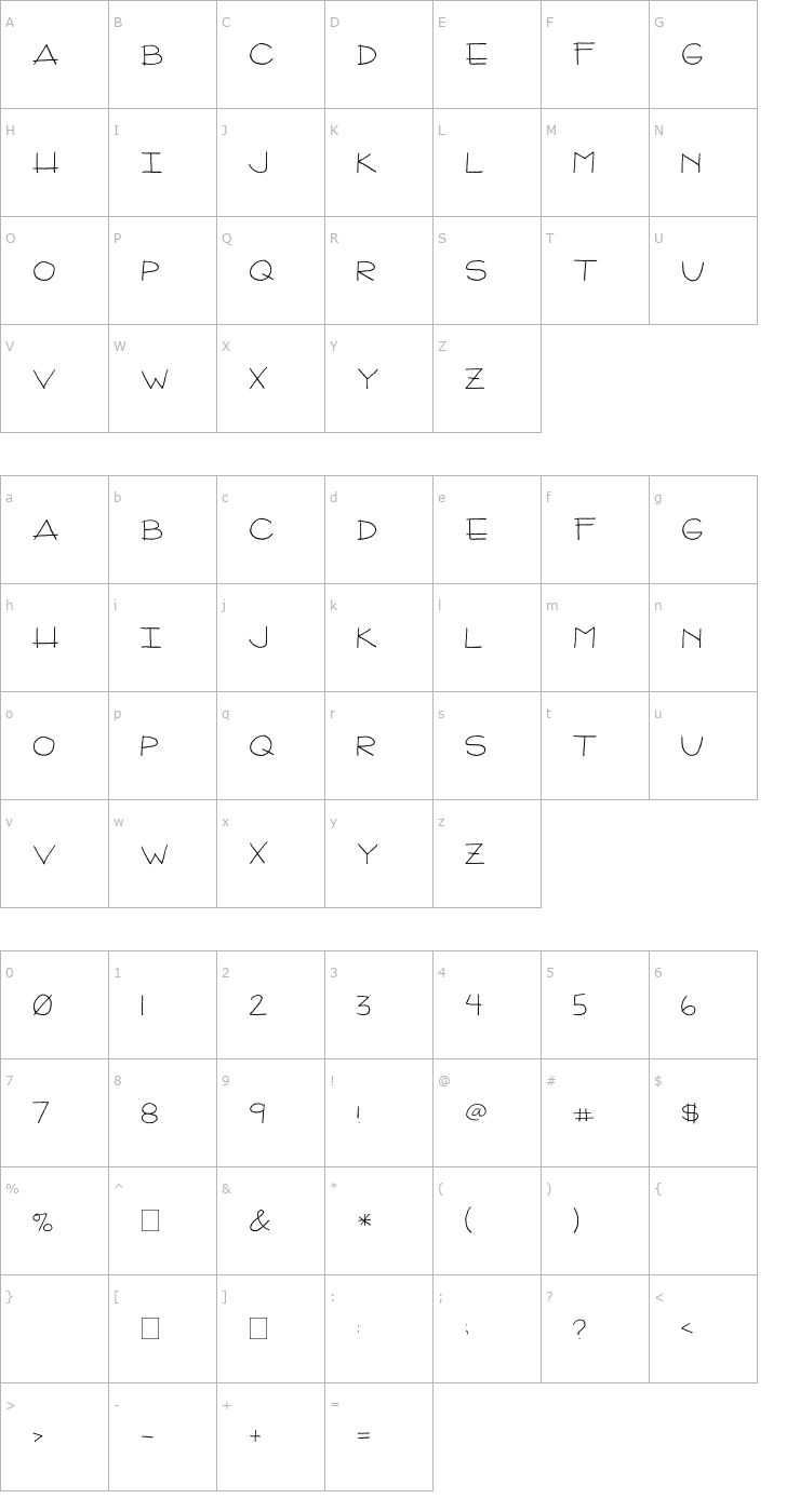 Character Map 2Peas Arizona Font