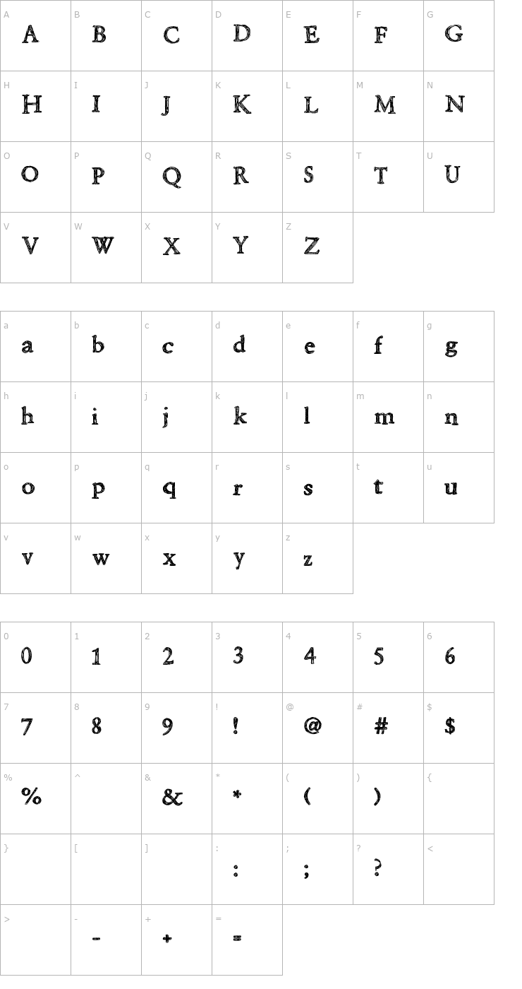 Character Map 2Peas Barn Door Font
