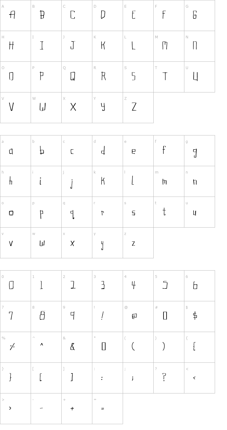 Character Map 2Peas Betty Robot Font
