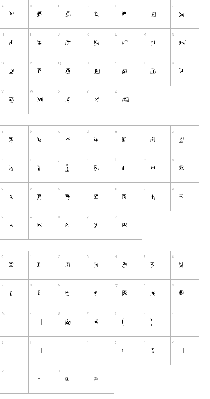 Character Map 2Peas Block Party Font