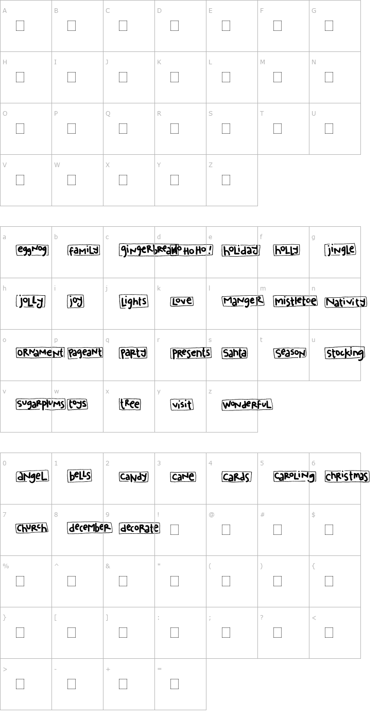 Character Map 2Peas Blocks - Christmas Font
