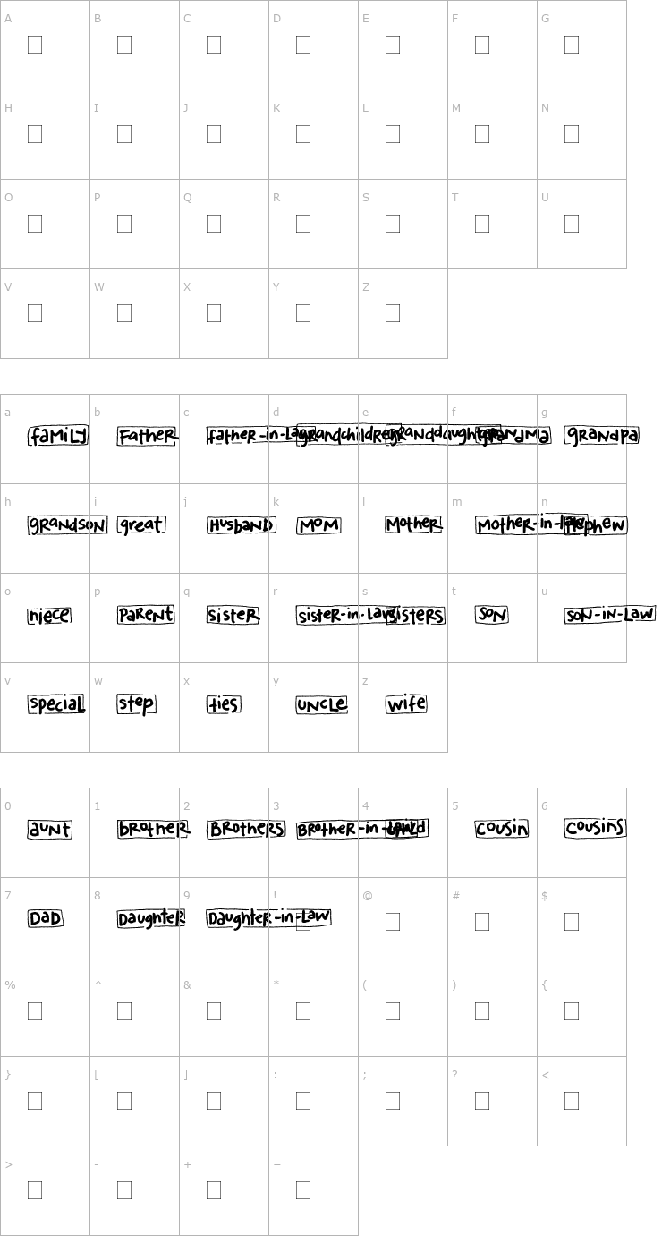 Character Map 2Peas Blocks - Family Font