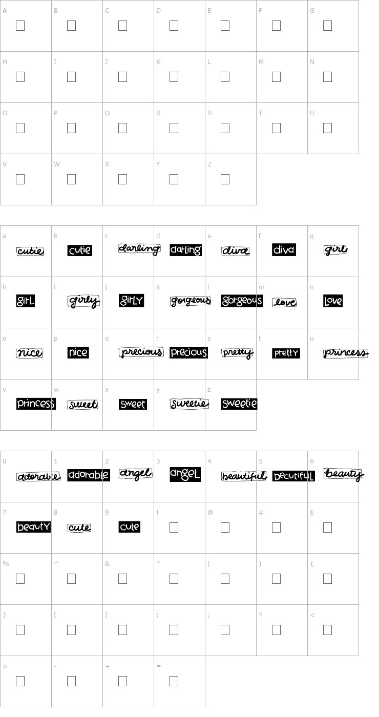 Character Map 2Peas Blocks - Pretty Font