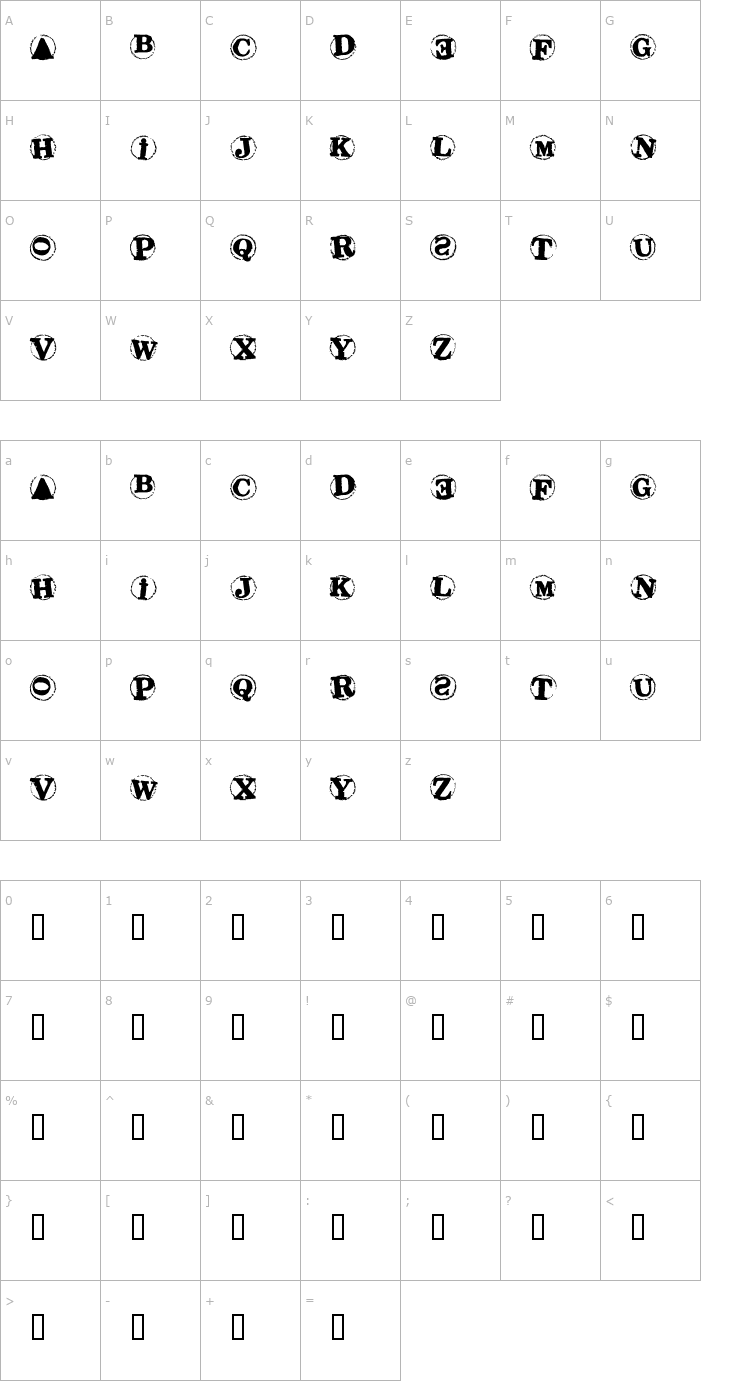 Character Map 2Peas Bullseye Font