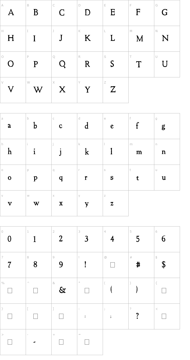 Character Map 2Peas Chestnuts Font