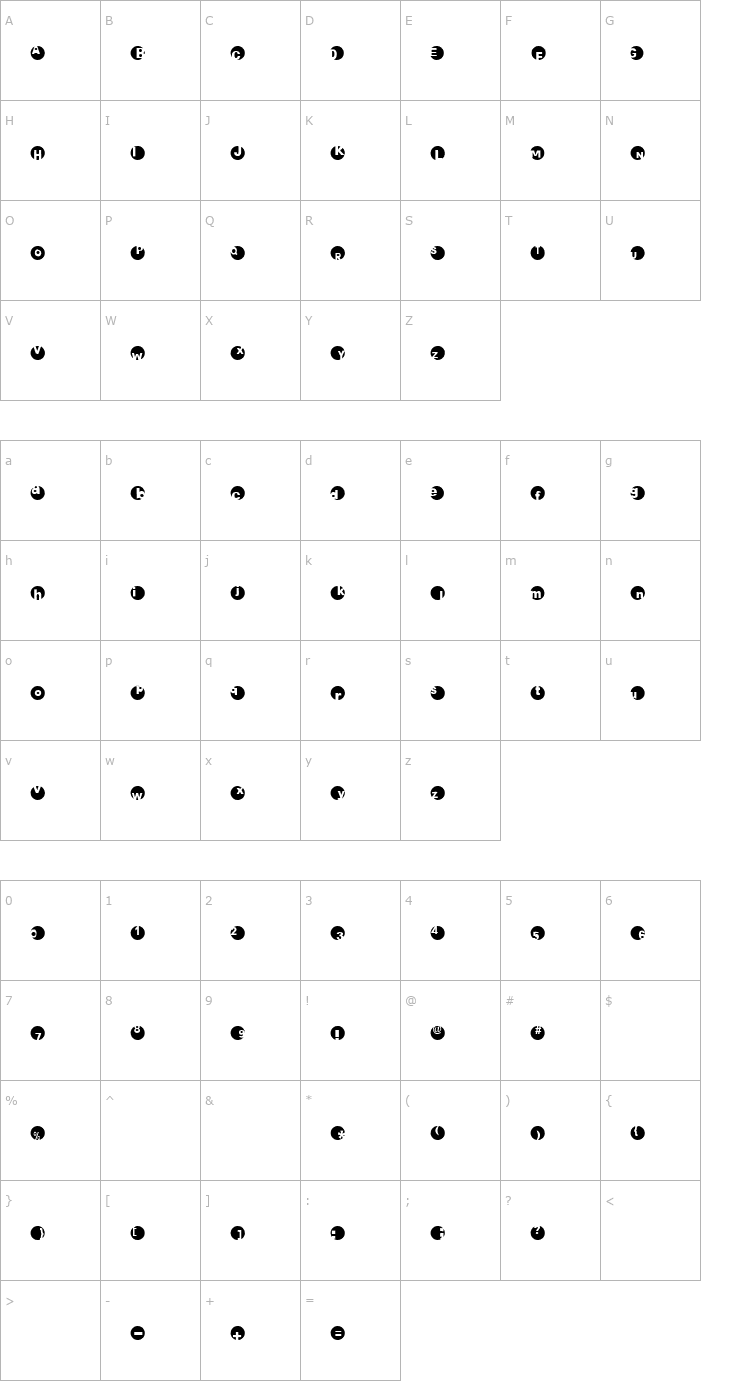 Character Map 2Peas Circles Font