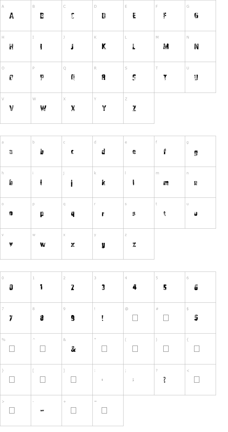 Character Map 2Peas Composition Font