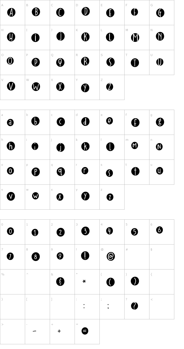 Character Map 2Peas Crazy Pooch Font