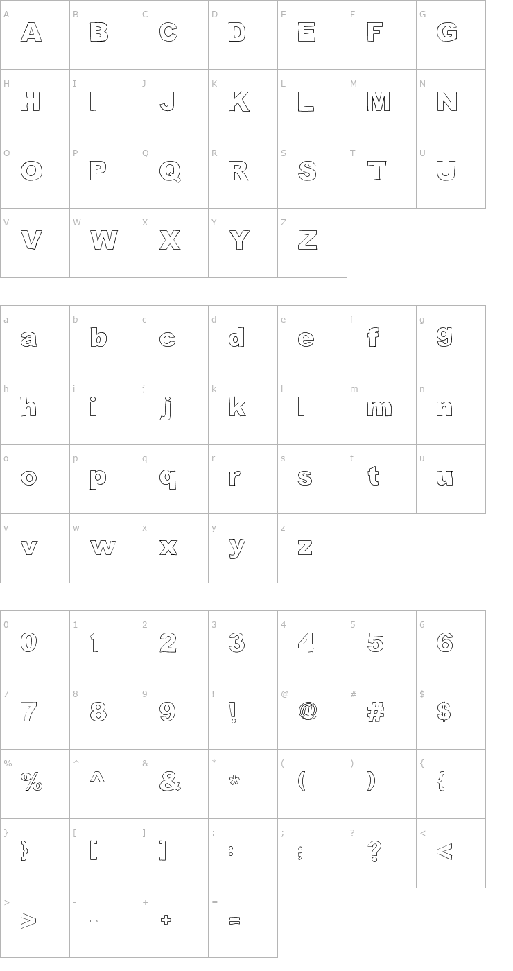 Character Map 2Peas Cross Eyed Font