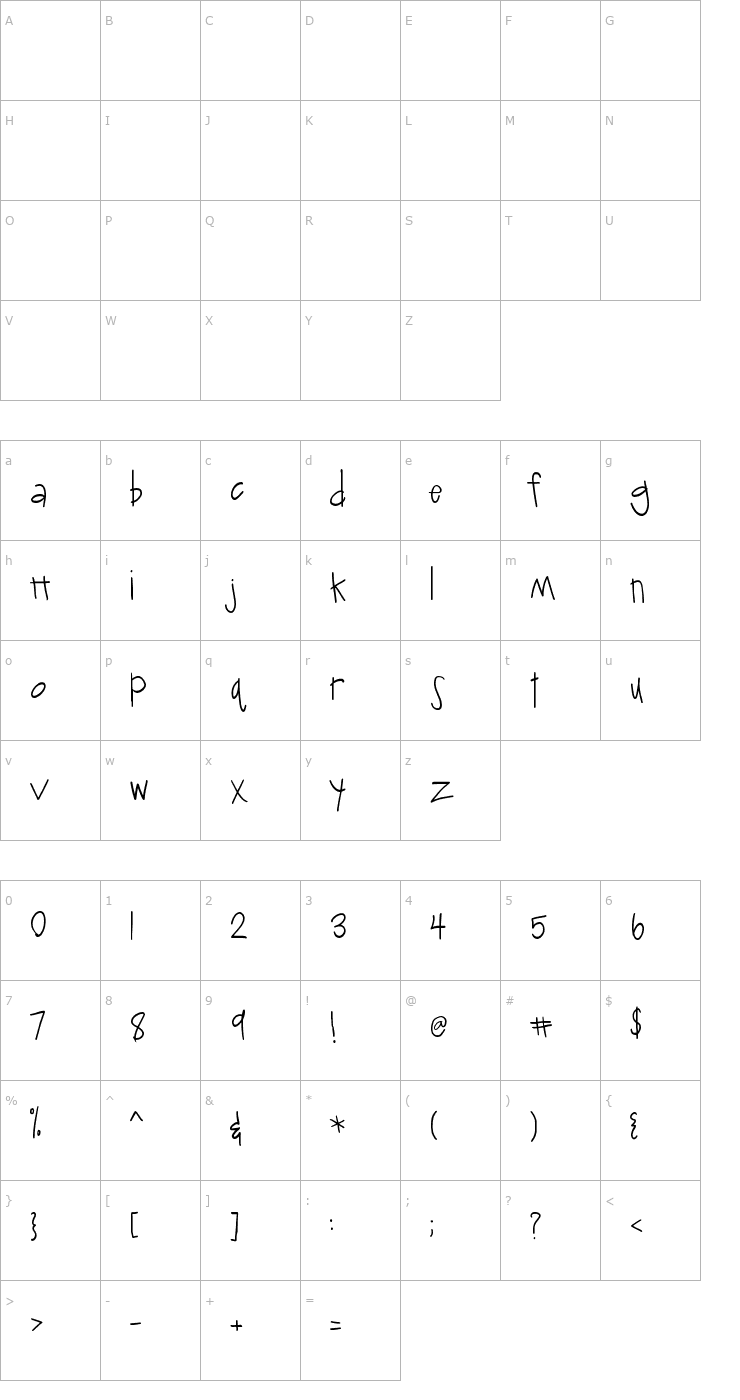 Character Map 2peas deserted island Font