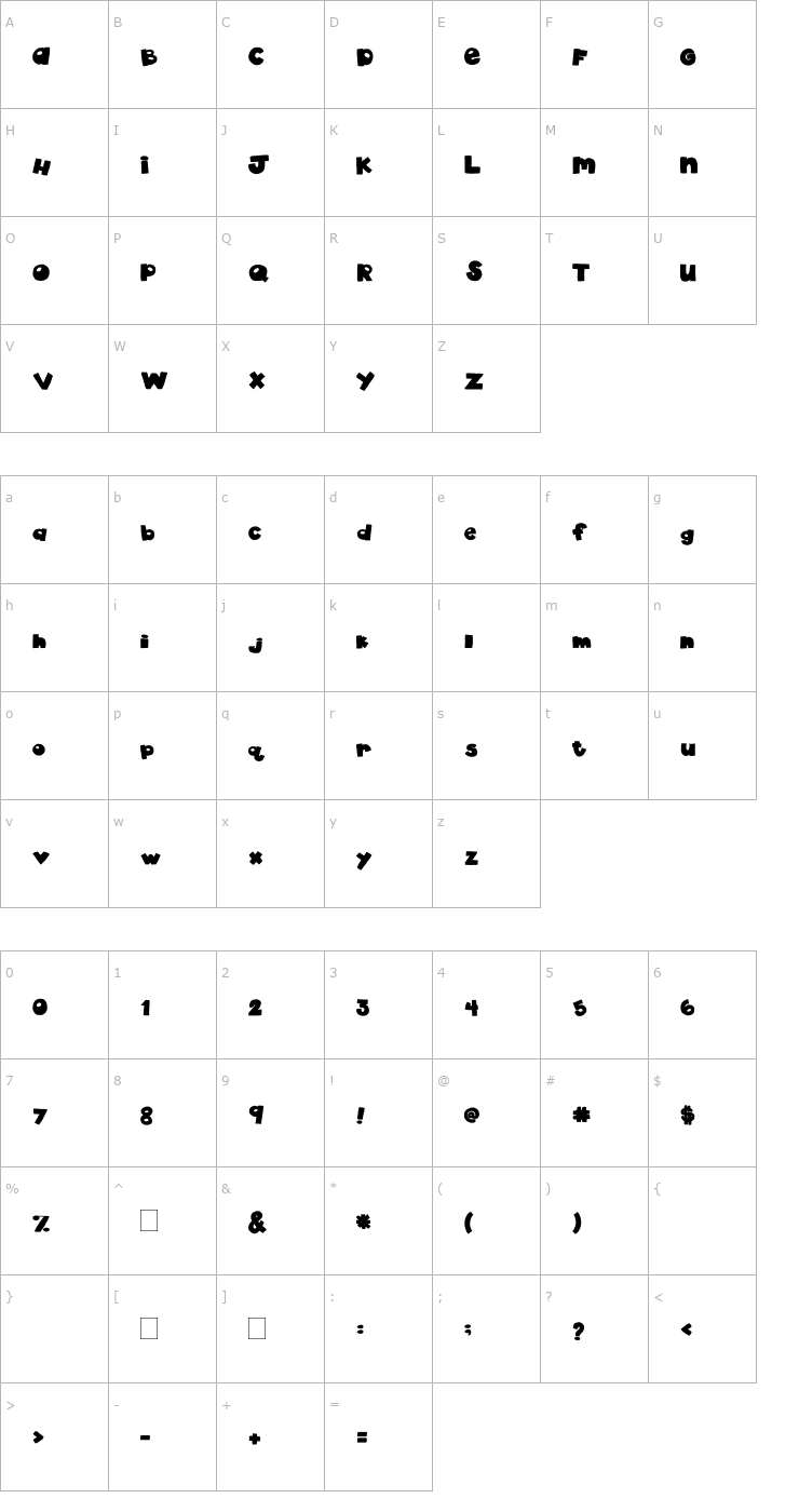 Character Map 2Peas Drama Queen Font