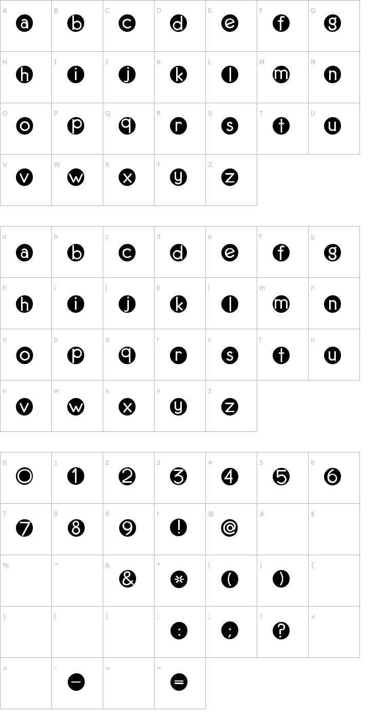 Character Map 2Peas Duck Duck Goose Font