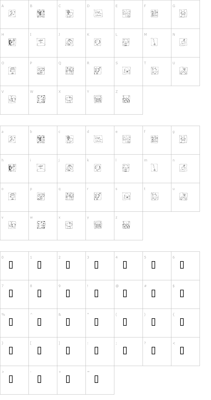 Character Map 2Peas DW Picture This Font